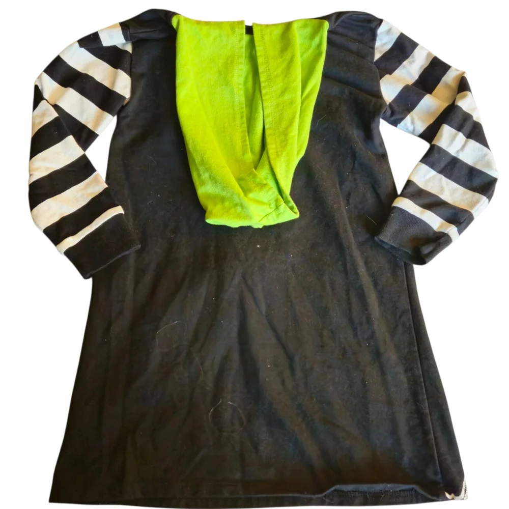 Beetlejuice Hooded Long Sleeve Sweater Dress Halloween Cosplay Fall Girls Med